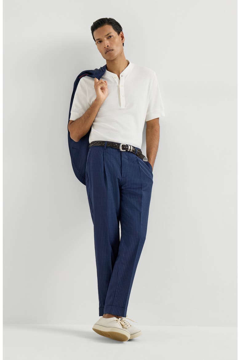 Chalk stripe trousers, Alternate, color, Blue