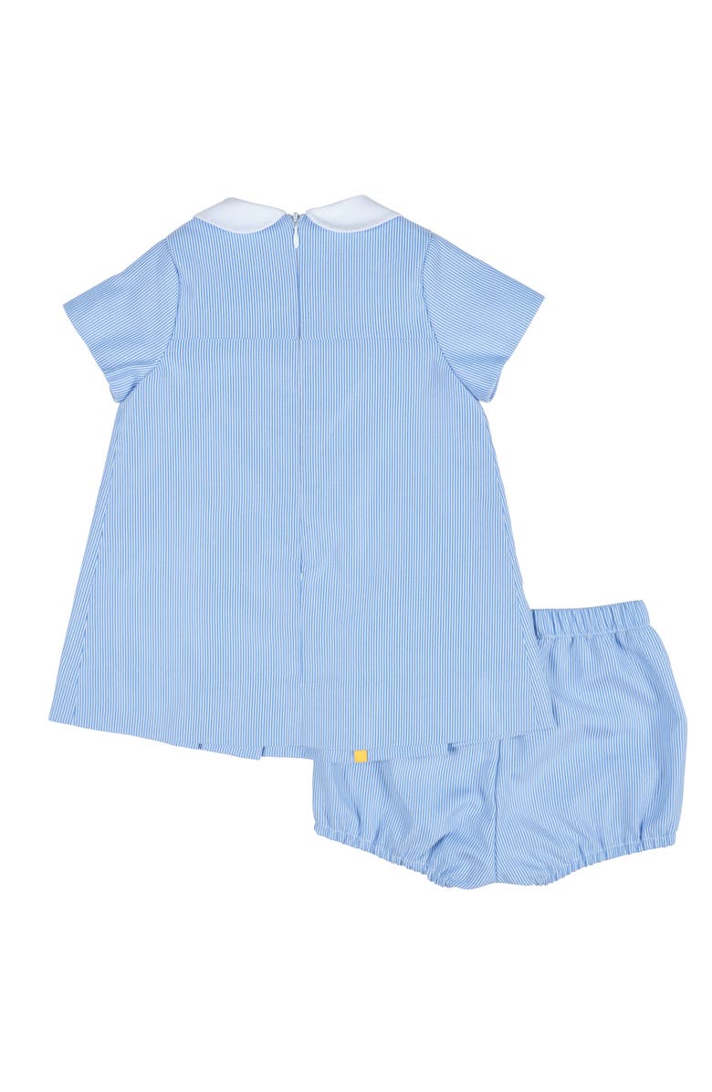 Florence Eiseman Dress With Flowers and Bloomer, Alternate, color, Light Blue