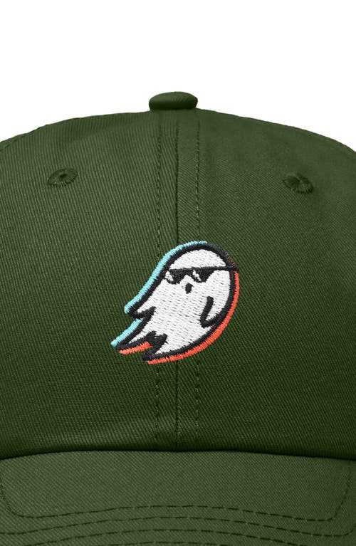 Dalix Ghost Life Embroidered Casual Cap In Olive