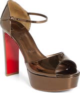Christian Louboutin Sandaloo Metallic Peep-Toe Sandal