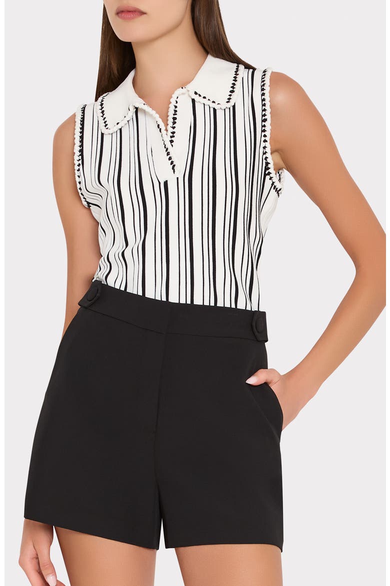 Kaya Knit Sleeveless Top, Alternate, color, BLACK/ WHITE