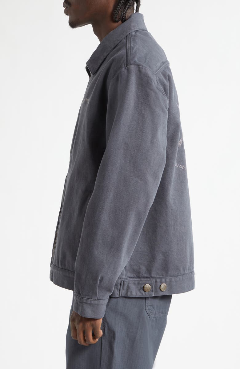 PALMES Lake Cotton Twill Zip Jacket, Alternate, color, Charcoal