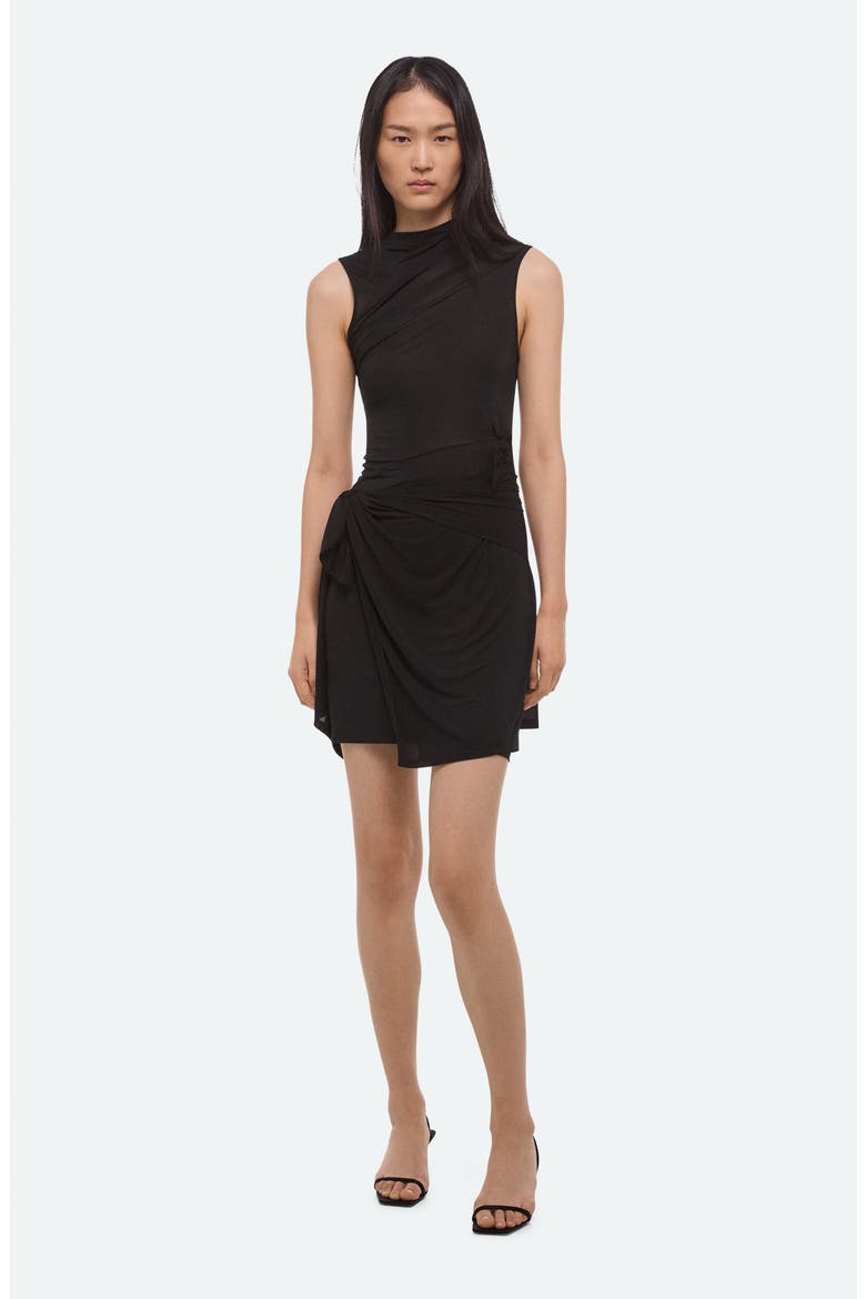 Side Knot Sleeveless Dress, Alternate, color, BLACK