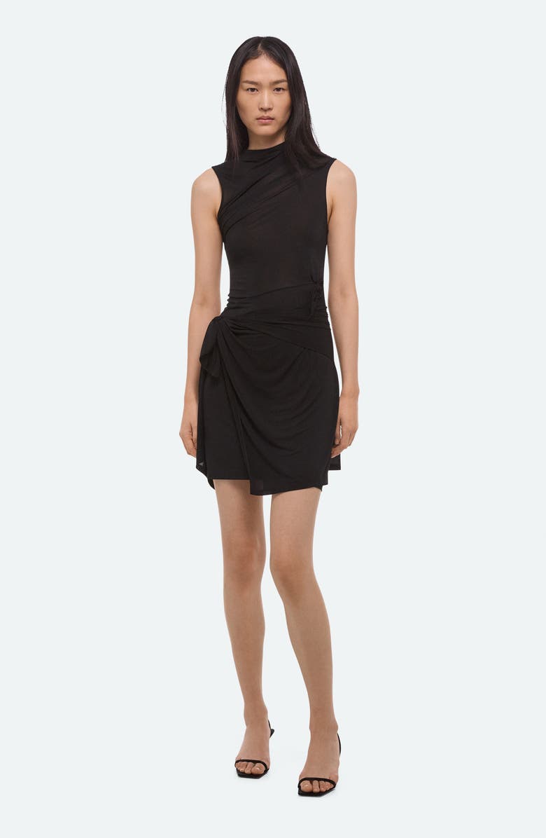 Helmut Lang Side Knot Sleeveless Dress, Alternate, color, Black