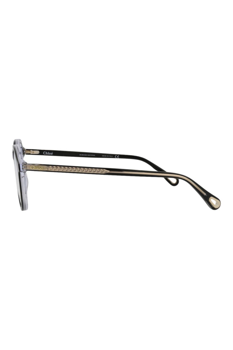47mm Round Optical Glasses, Alternate, color, BLACK BLACK TRANSPARENT