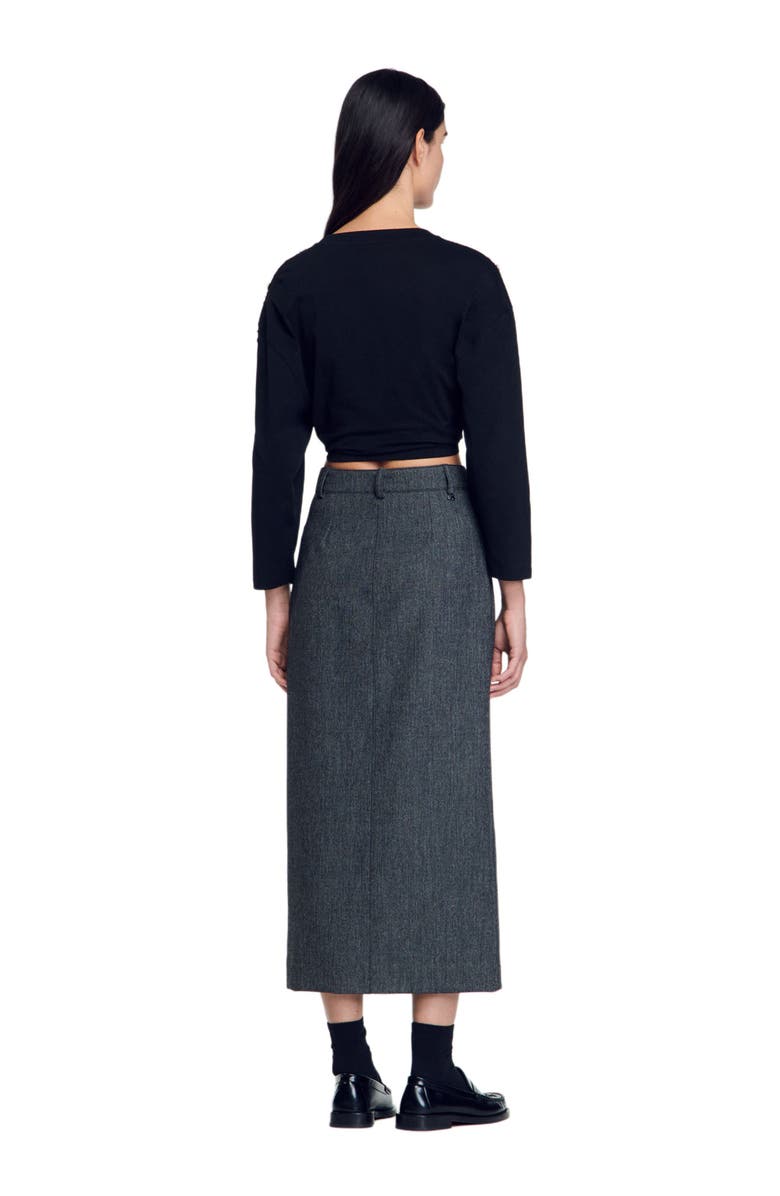 SANDRO Rhinestone tie-front T-shirt, Alternate, color, 