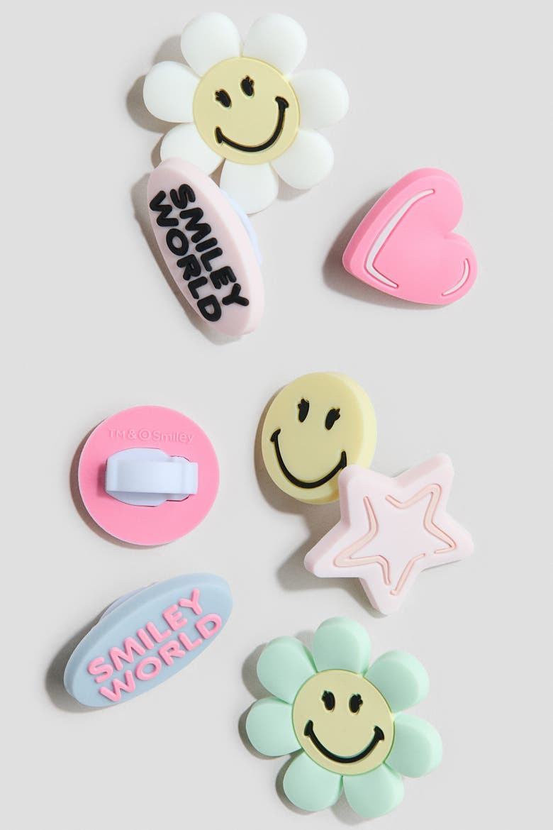 8-pack Shoe Charms, Alternate, color, Multi/SmileyWorld®