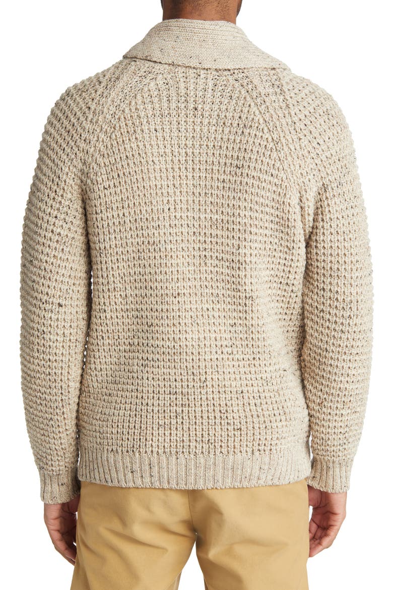 Waffle Stitch Wool Cardigan, Alternate, color, SKIDDAW