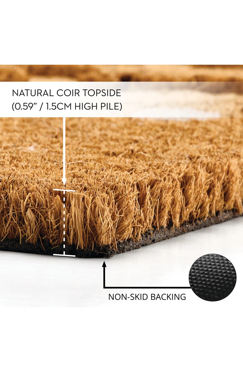mDesign Trust the Process Coir Large Rectangular Doormat, Natural, Alternate, color, Natural