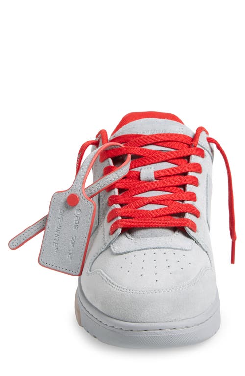 Off-white Men's Out Of Office Suede Sneakers In Light Blue - Brick Red