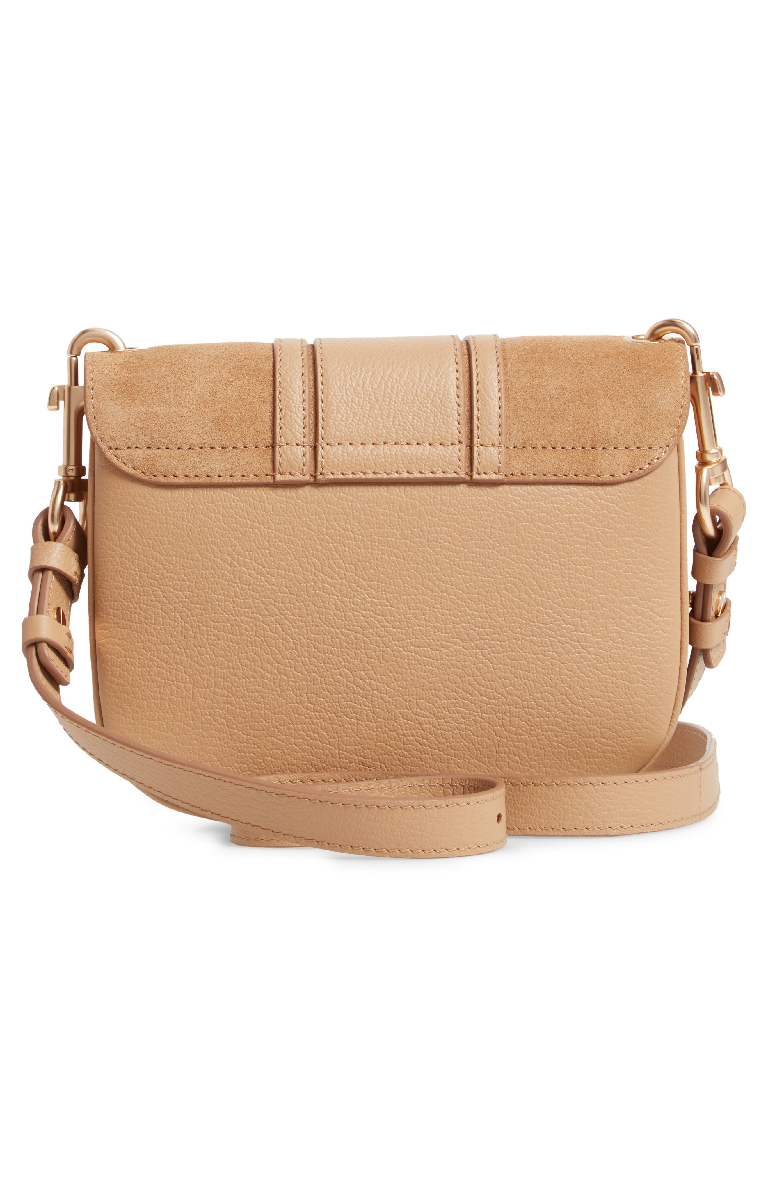 Hana Suede & Leather Shoulder Bag, Alternate, color, COCONUT BROWN