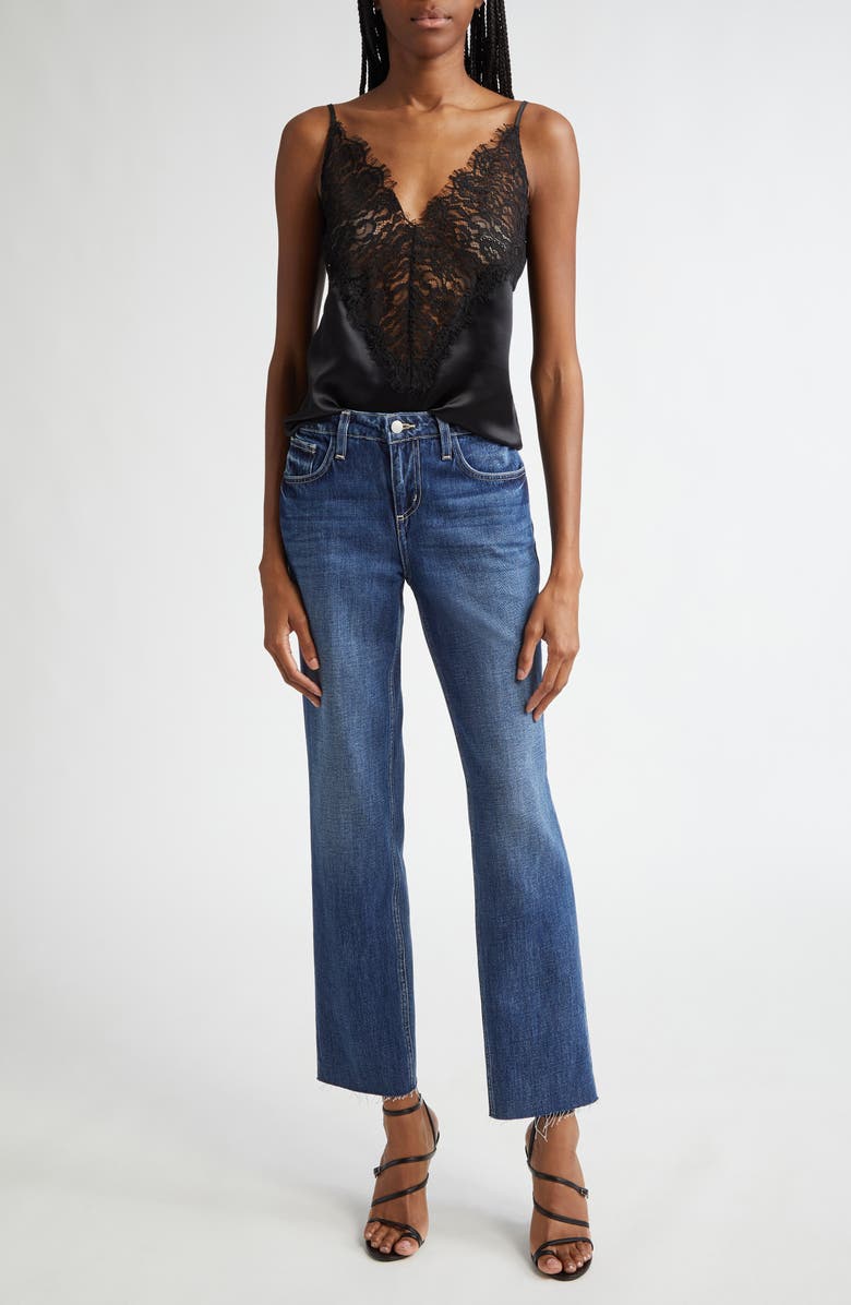 L'AGENCE Priya Lace Silk Camisole, Alternate, color,