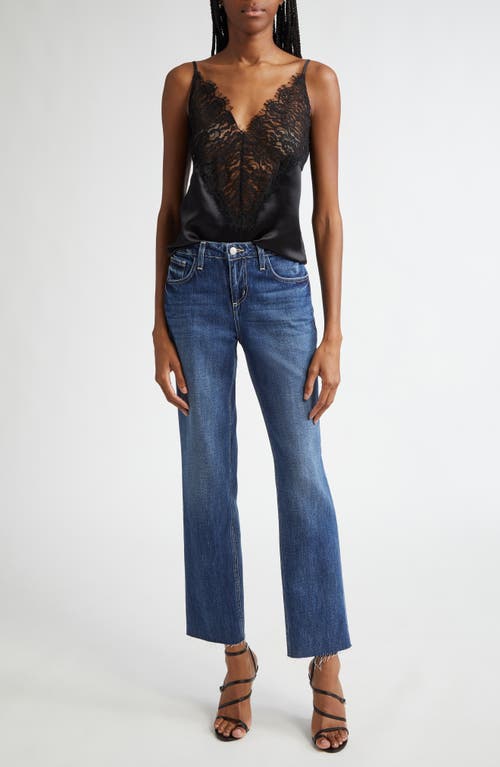 L Agence Raw Hem Straight Leg Jeans In Arco