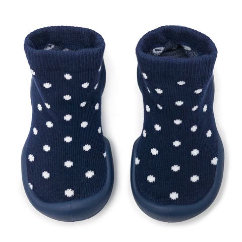 Toddler Girl Sock Shoes - Dotty - Navy