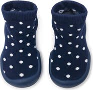 Komuello Toddler Girl Sock Shoes - Dotty - Navy
