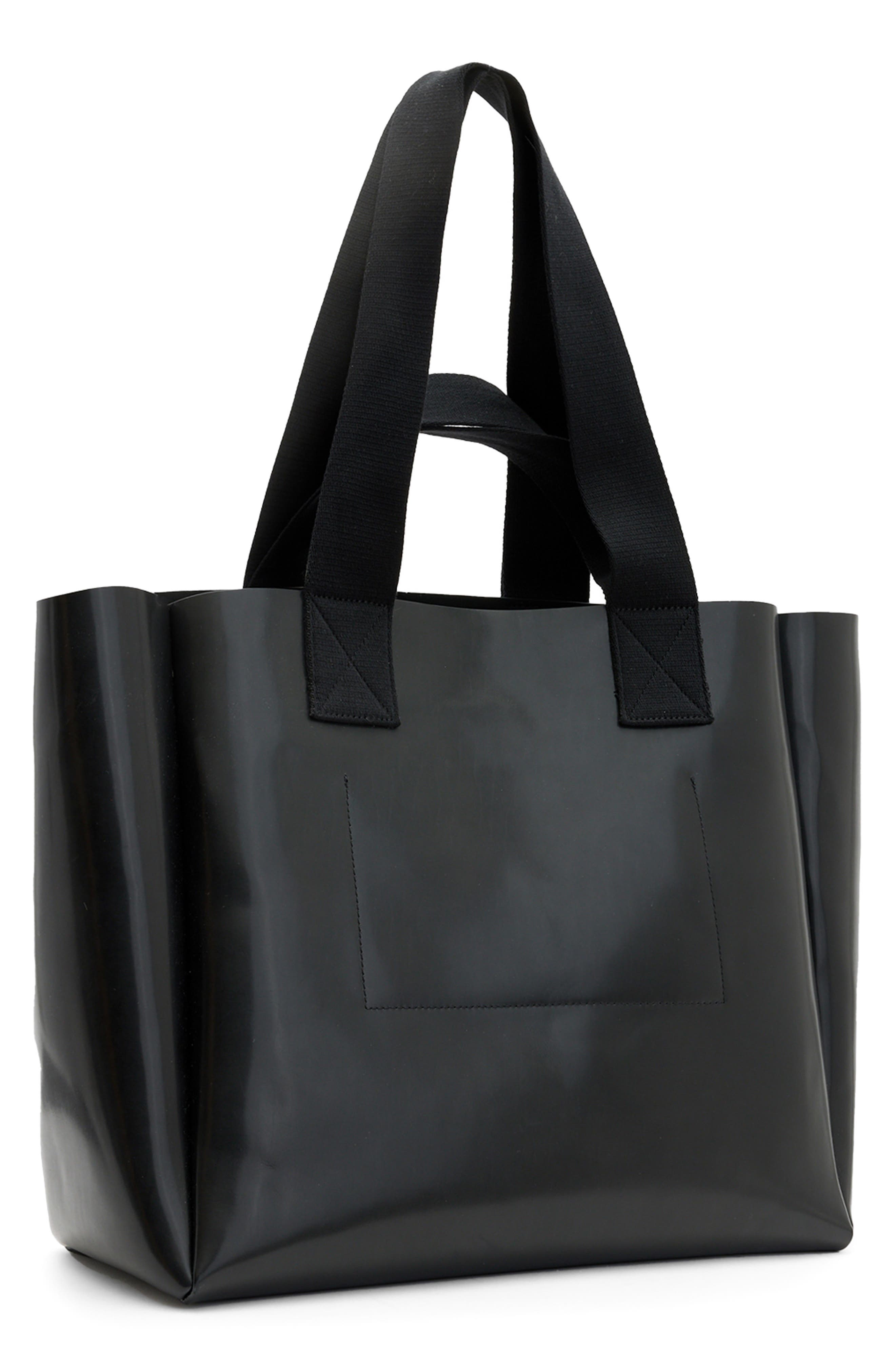 AllSaints Izzy Leather Tote, Alternate, color, Black