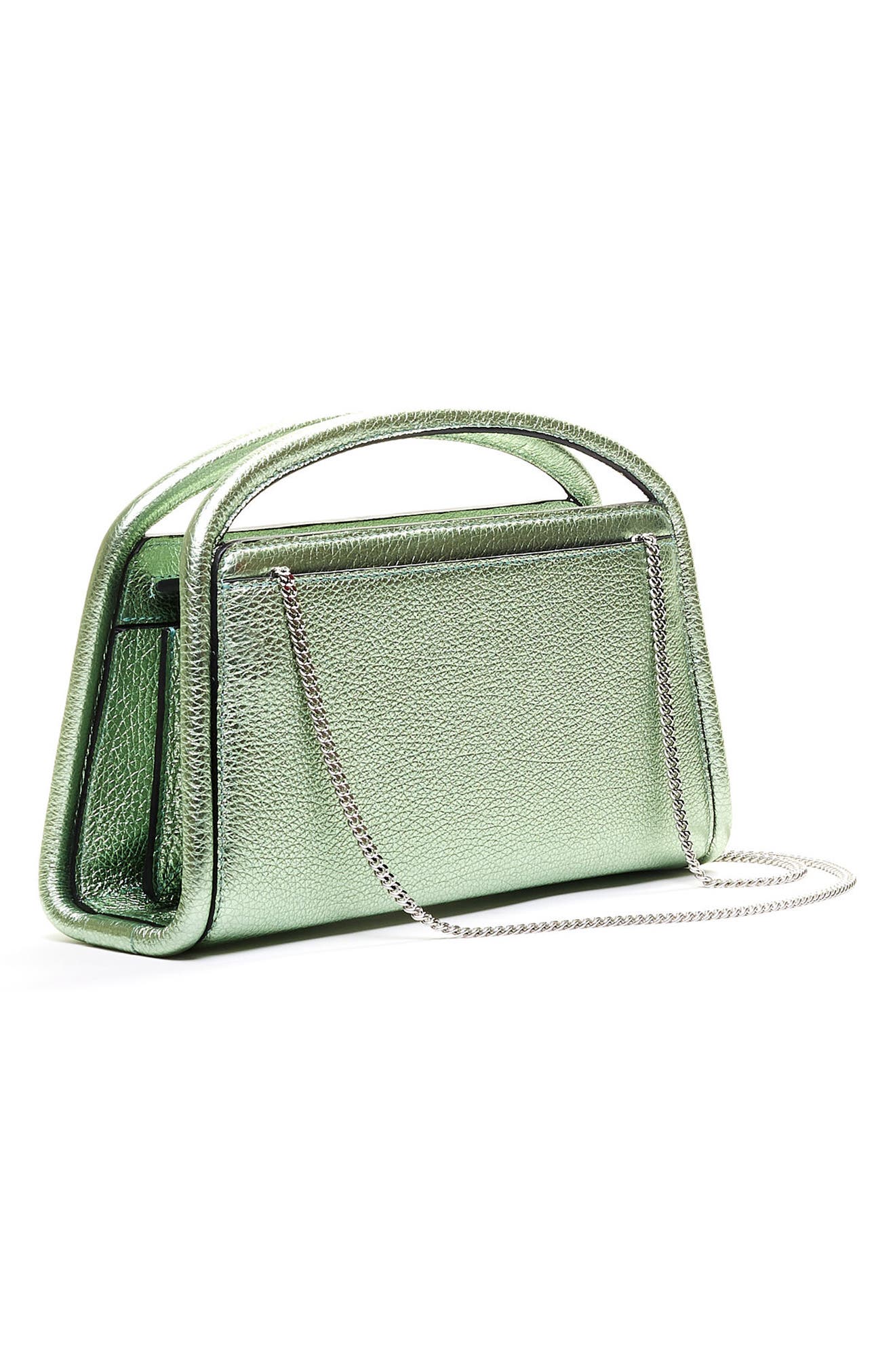 Lex Mini Metallic Accordion Crossbody, Alternate, color, METALLIC GREEN