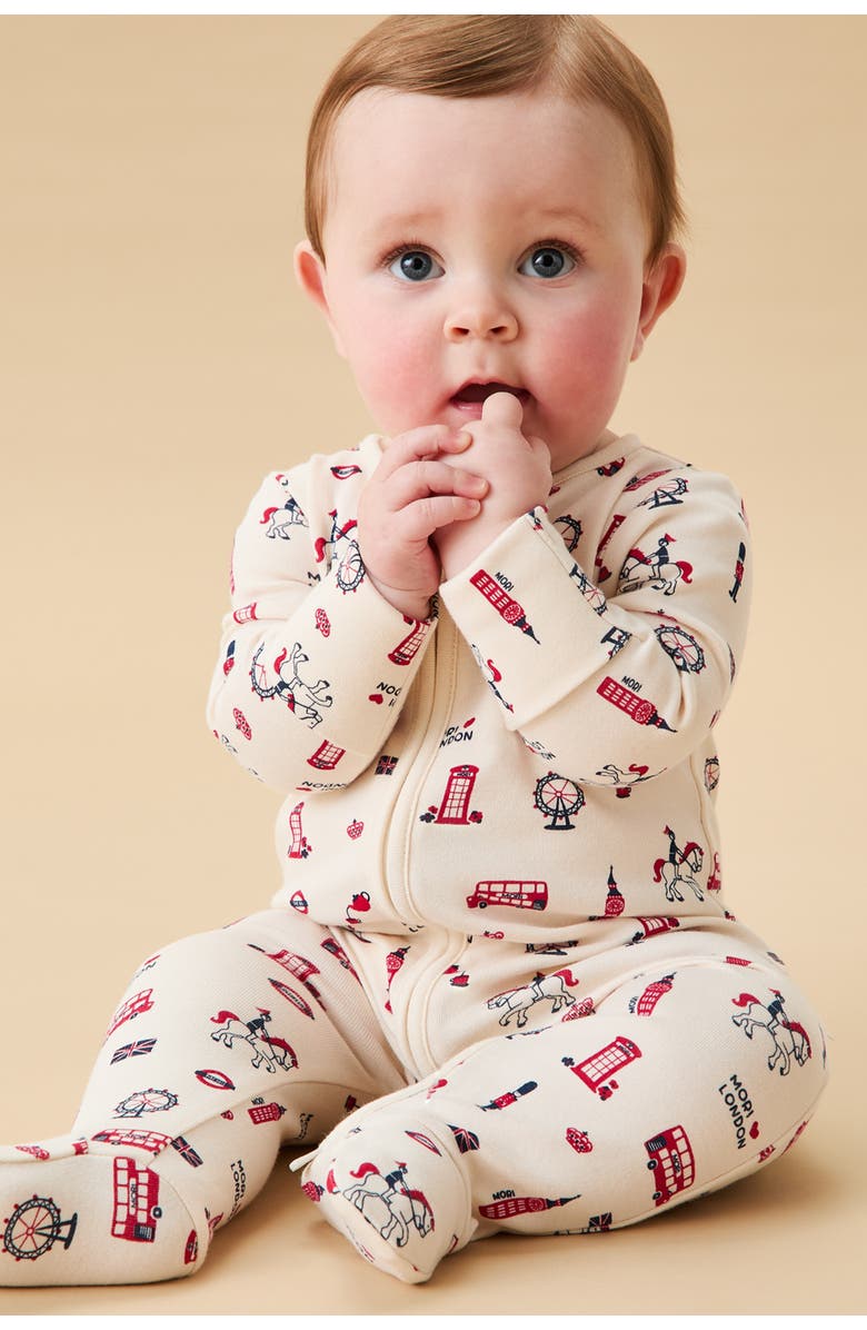 MORI London Print Two Way Zip-Up Sleepsuit, Alternate, color, London