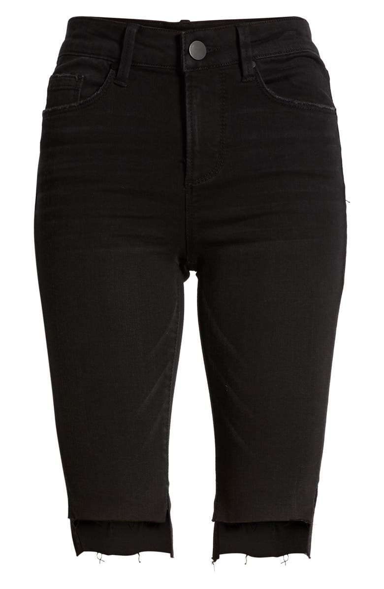 AFRM Gibson High Waist Raw Step Hem Denim Shorts, Alternate, color, 