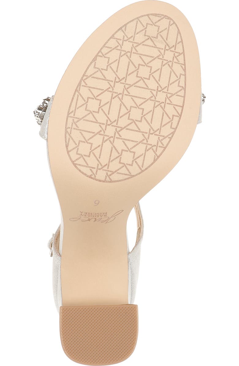 Jewel Badgley Mischka Penny Ankle Strap Sandal, Alternate, color, Silver