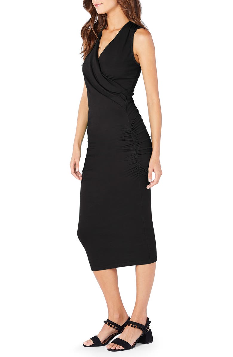 Michael Stars Faux Wrap Midi Dress, Alternate, color, 