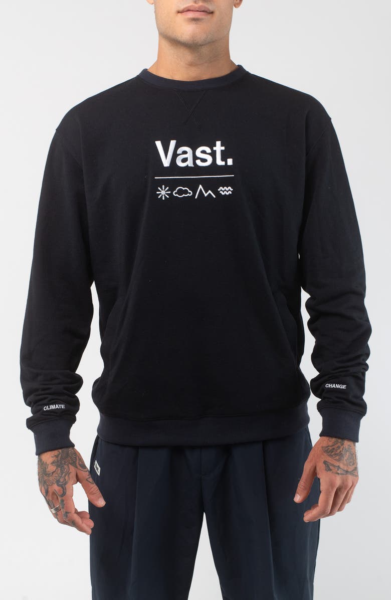 VAST Elements Lightweight Crewneck Sweatshirt, Main, color, Black