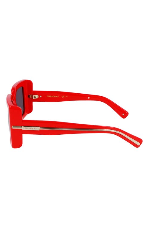 Ferragamo Prisma 55mm Modified Rectangular Sunglasses In Red