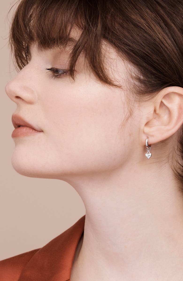 Ted Baker London Sweetheart Tiny Heart Huggie Drop Earrings, Alternate, color,
