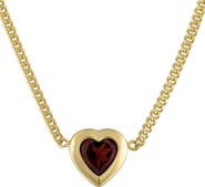 FZN 14K Gold Plated Silver Heart Charm Necklace