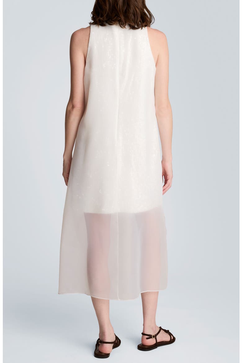 Sheer Overlay Dress, Alternate, color, FEATHER WHITE