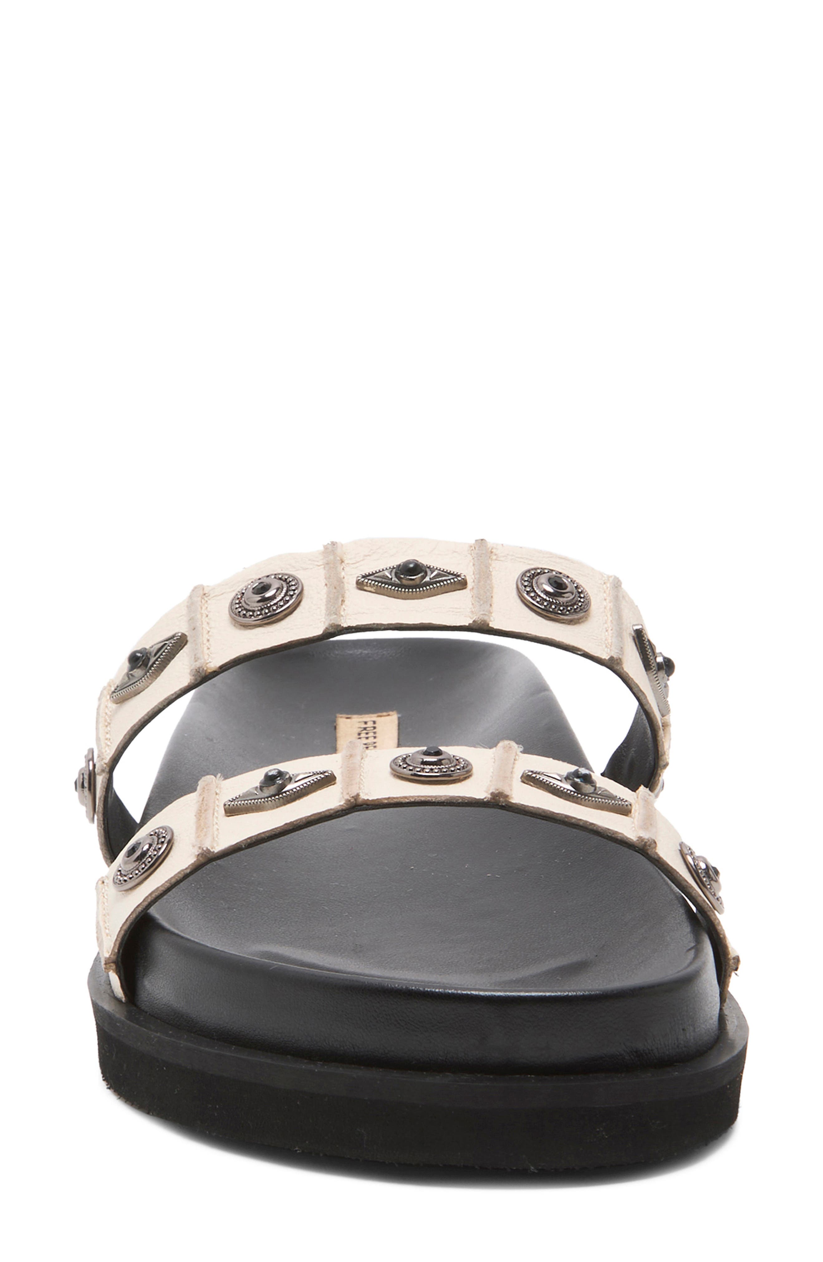 Free People Findings Slide Sandal, Alternate, color, Bone Leather