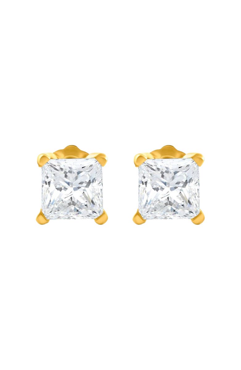 Bliss Diamond 1 1/4Ct Princess Cut Diamond Studs in 14k or Gold Lab Grown, Main, color, 14K Yellow Gold