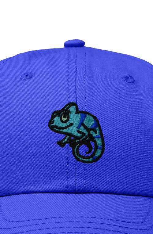 Dalix Chameleon Embroidered Dad Hat In Royal Blue