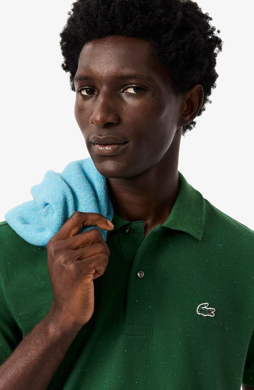 Lacoste Stretch Pique Short-sleeve Slim Fit Polo Shirt In Green