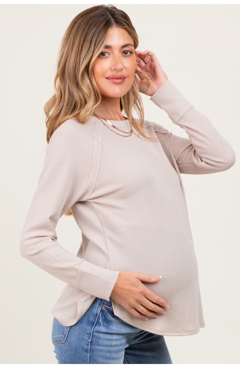 PinkBlush Baby Waffle Knit Long Sleeve Top, Alternate, color, 