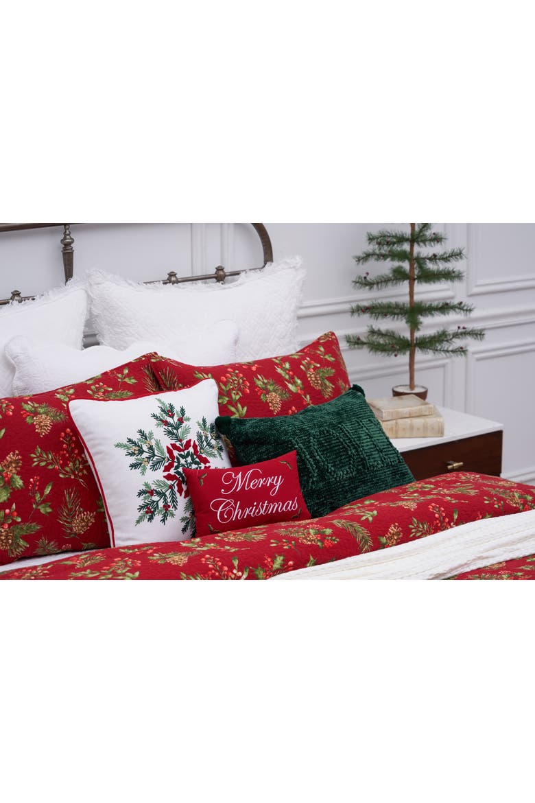 Maureen Floral Reversible King 3-Piece Quilt Bedding Set, Alternate, color, Red