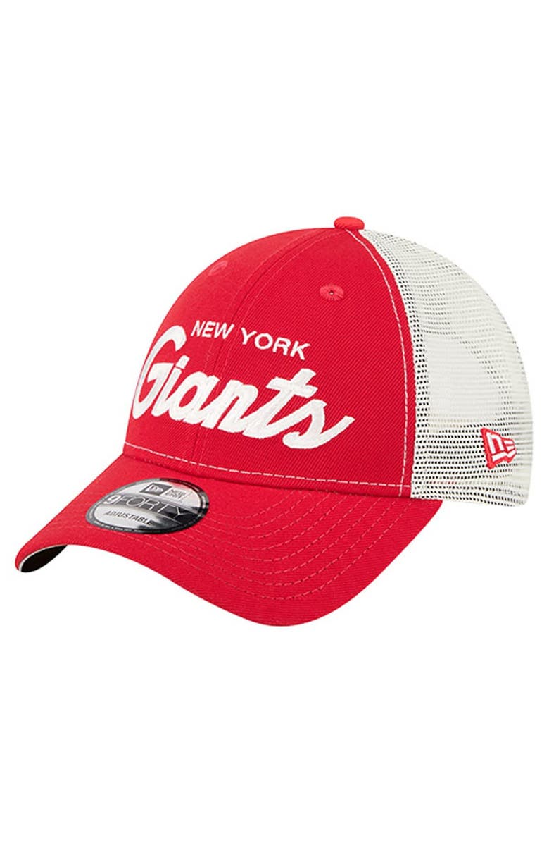 New Era Men's New Era Red New York Giants Apple Trucker 9FORTY Adjustable Hat, Alternate, color, Red
