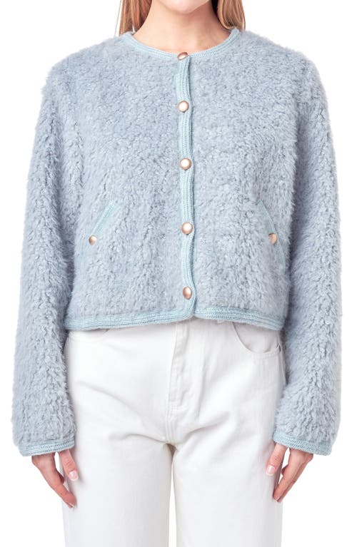 English Factory Bouclé Cardigan Jacket In Gray