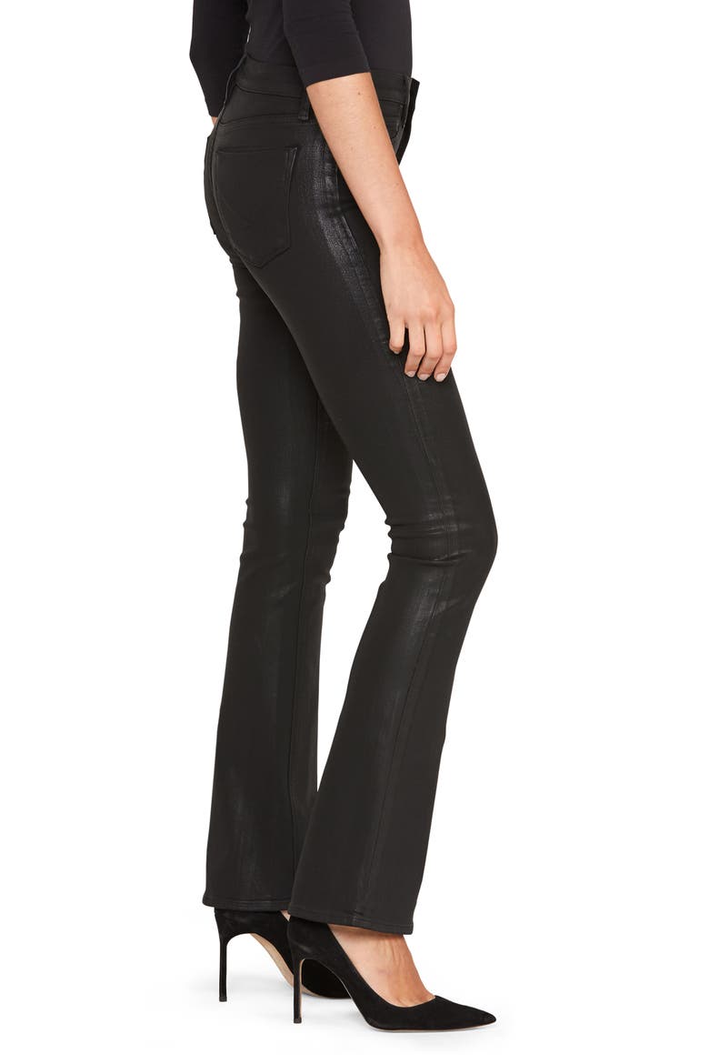 Barbara Coated High Waist Bootcut Jeans, Alternate, color, NOIR COATE