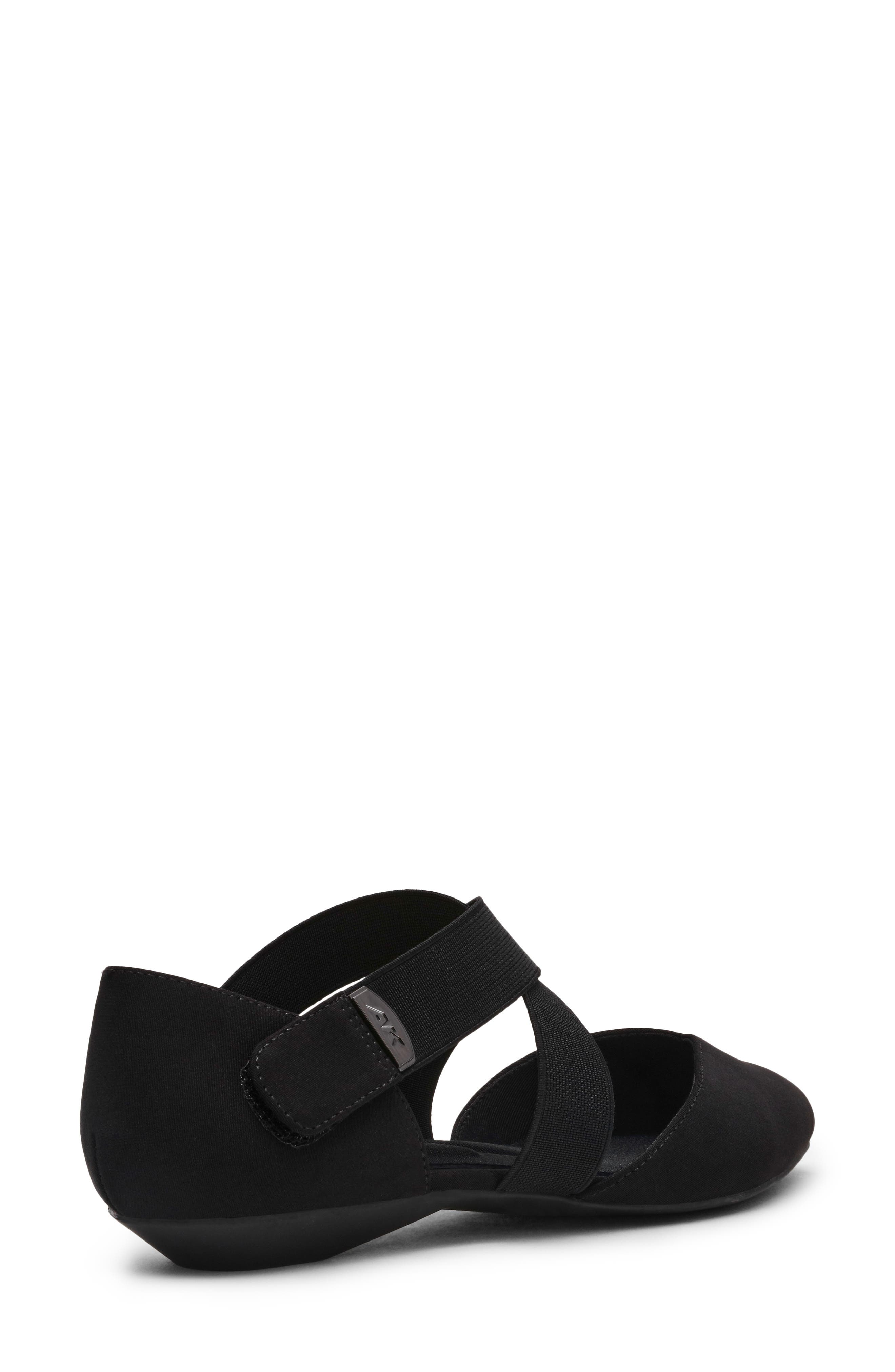 Anne Klein Oswaldo Pointed Toe Flat, Alternate, color, Black Stretch