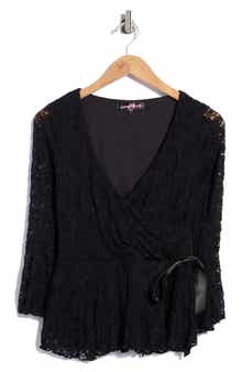 Lace Peplum Wrap Top