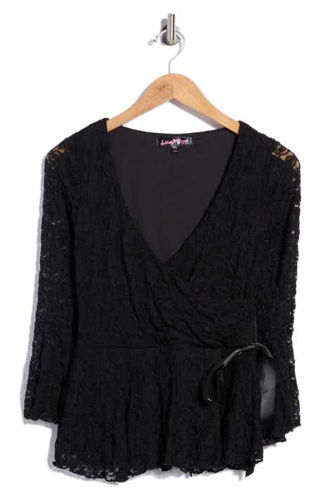 Lace Peplum Wrap Top