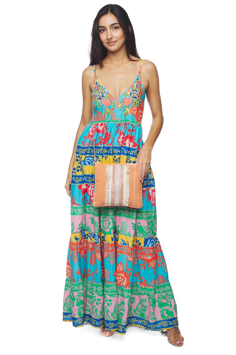 Bead Embellished Maxi Dress, Alternate, color, BLUE