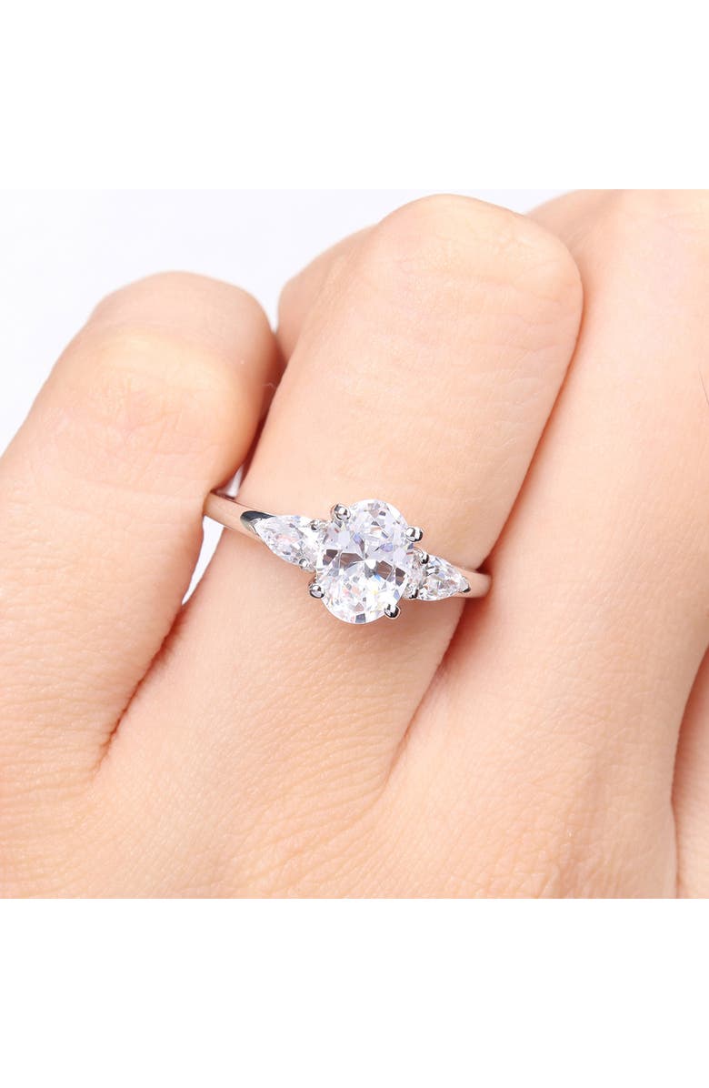 DELMAR Sterling Silver CZ 3-Stone Ring, Alternate, color, 