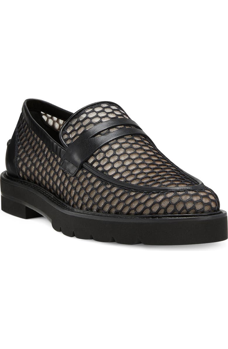 Stuart Weitzman Parker Lift Penny Loafer, Main, color, Black