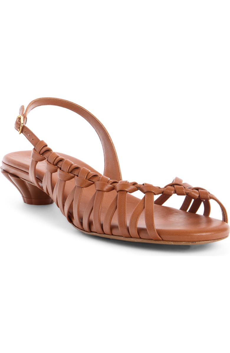 Chloé Estra Woven Slingback Sandal, Main, color, Terracotta Brown