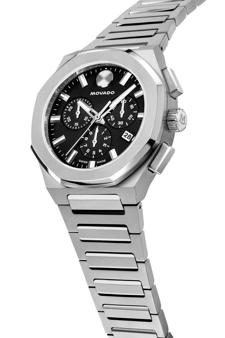 Centurion Chronograph Bracelet Watch, 40mm, Alternate, color, BLACK