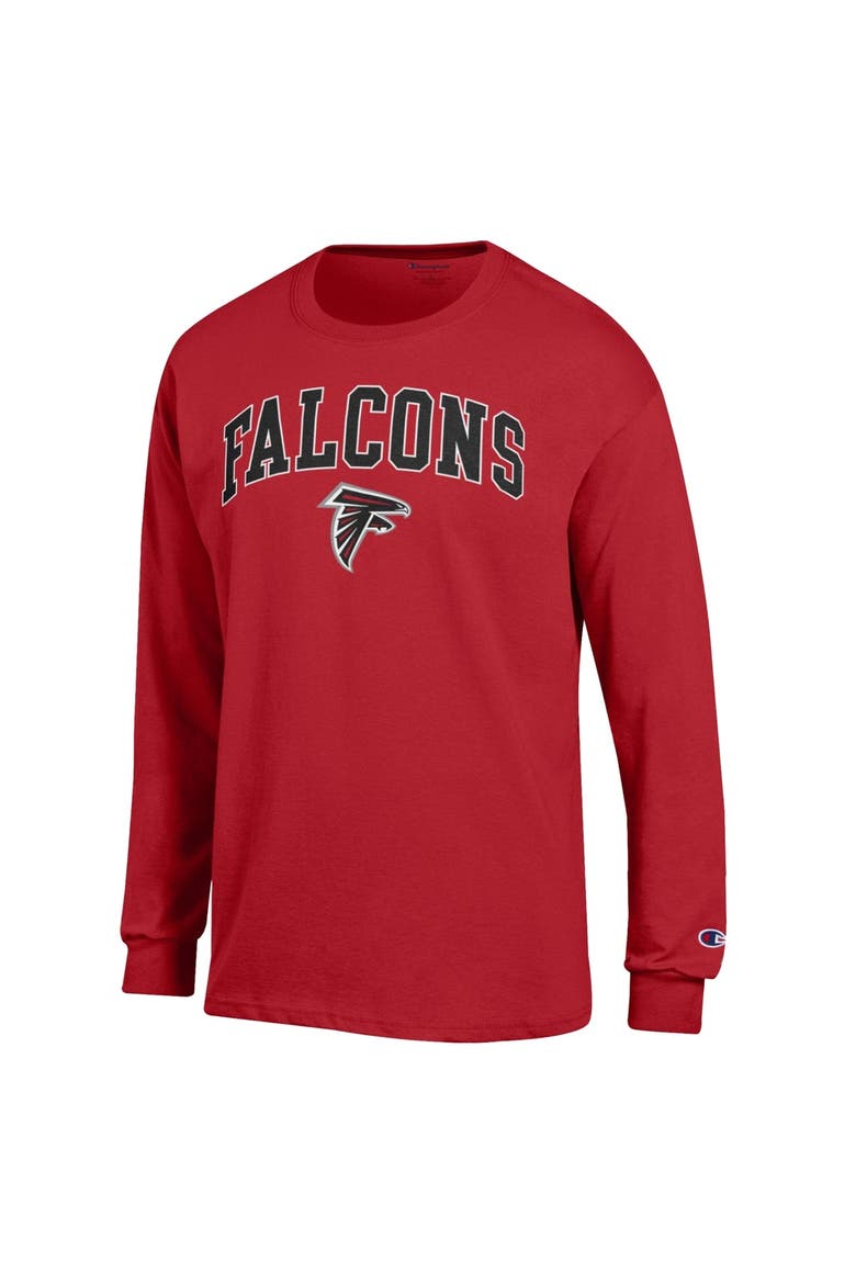 Men's Champion Red Atlanta Falcons Arch Over Logo Long Sleeve T-Shirt, Alternate, color, Red