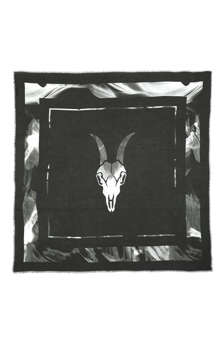 AllSaints Arches Ramskull Square Scarf, Alternate, color, 