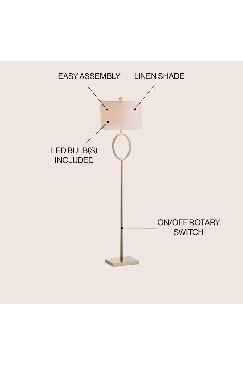 April Metal Modern Contemporary LED Floor Lamp, Alternate, color, Brass Gold